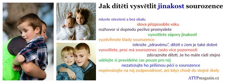 Jak dítěti vysvětlit jinakost sourozence