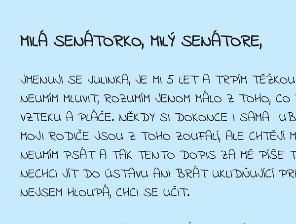 Otevřený dopis Senátu od auti dětí a rodičů